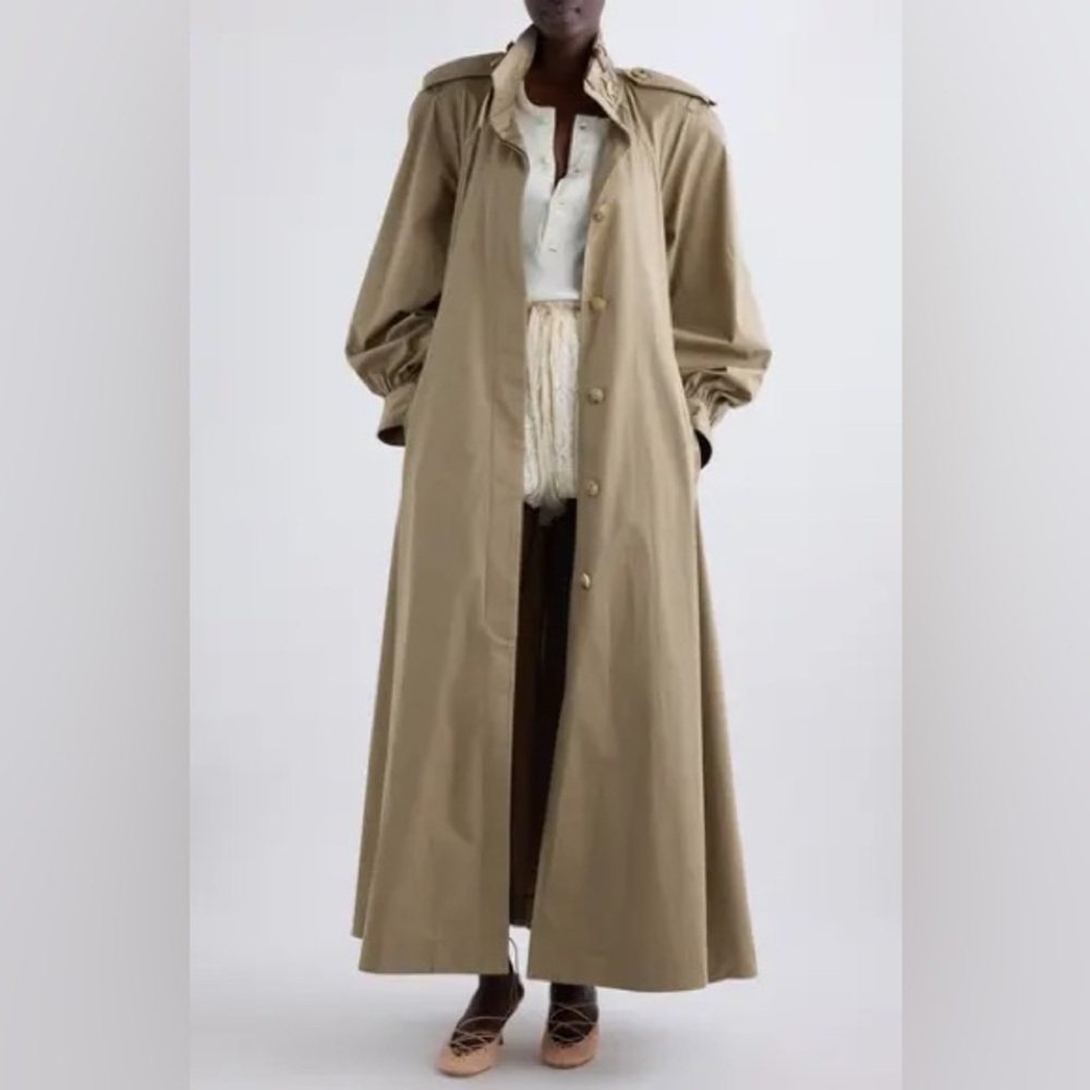 Chloe Wool Military Coat Jacket maxi duster long scandi Parisian Chic luxury co